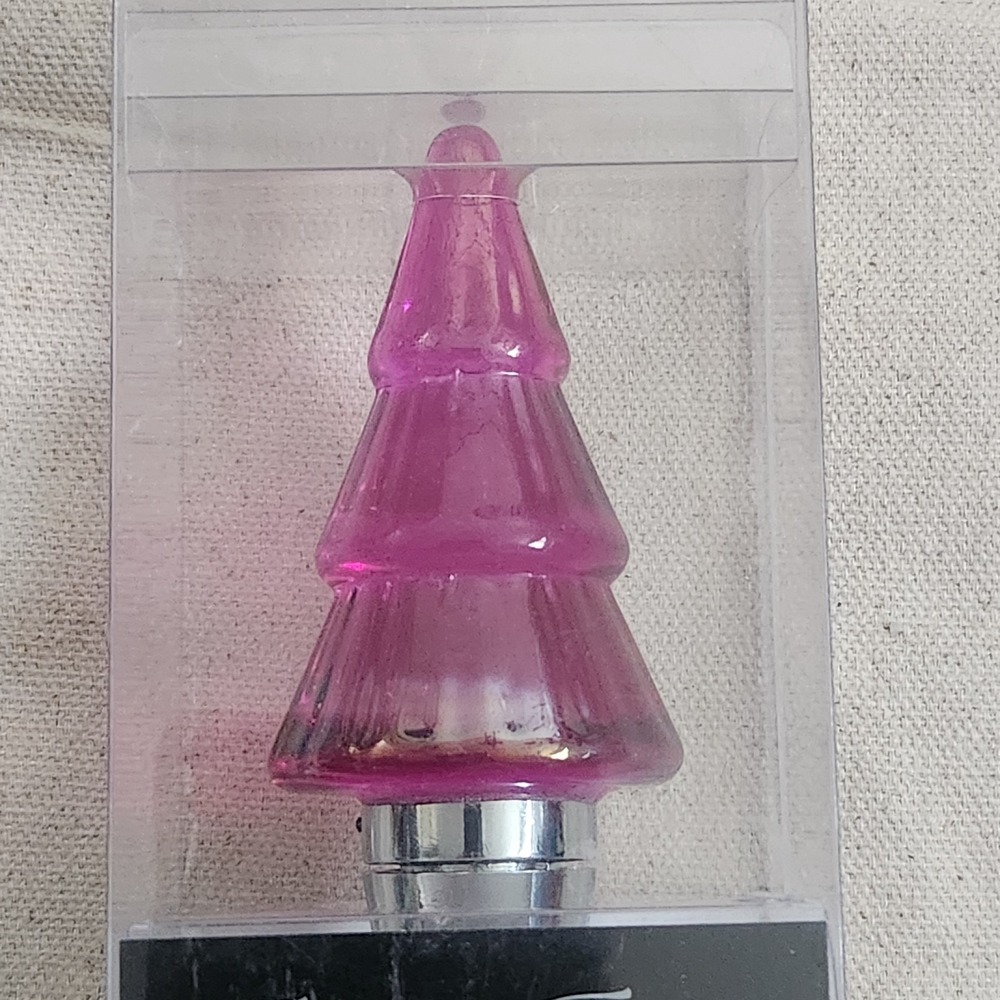 New 180 Degrees Twinkle Topper Pink Wine Christmas Tree Light Up Bottle Stopper